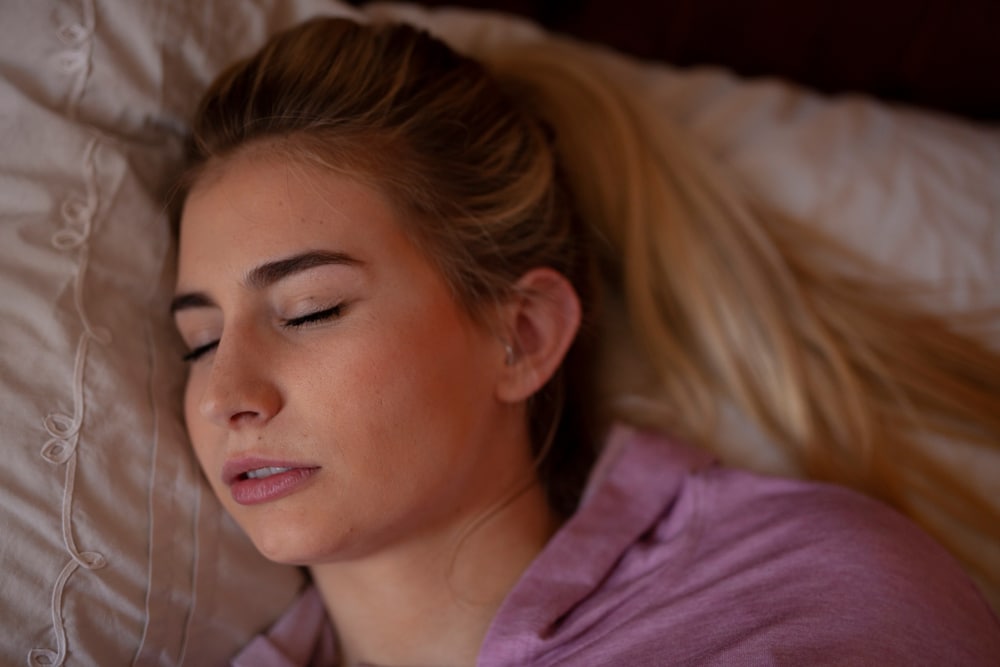 woman grinding her teeth while asleep