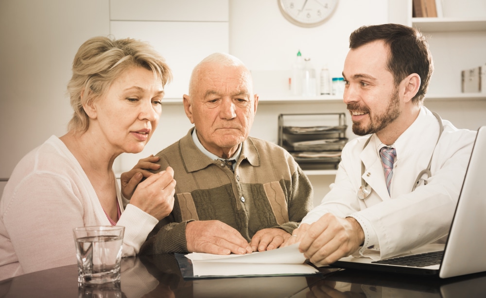 couple talking to a clinician