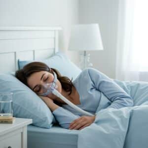 woman on Cpap